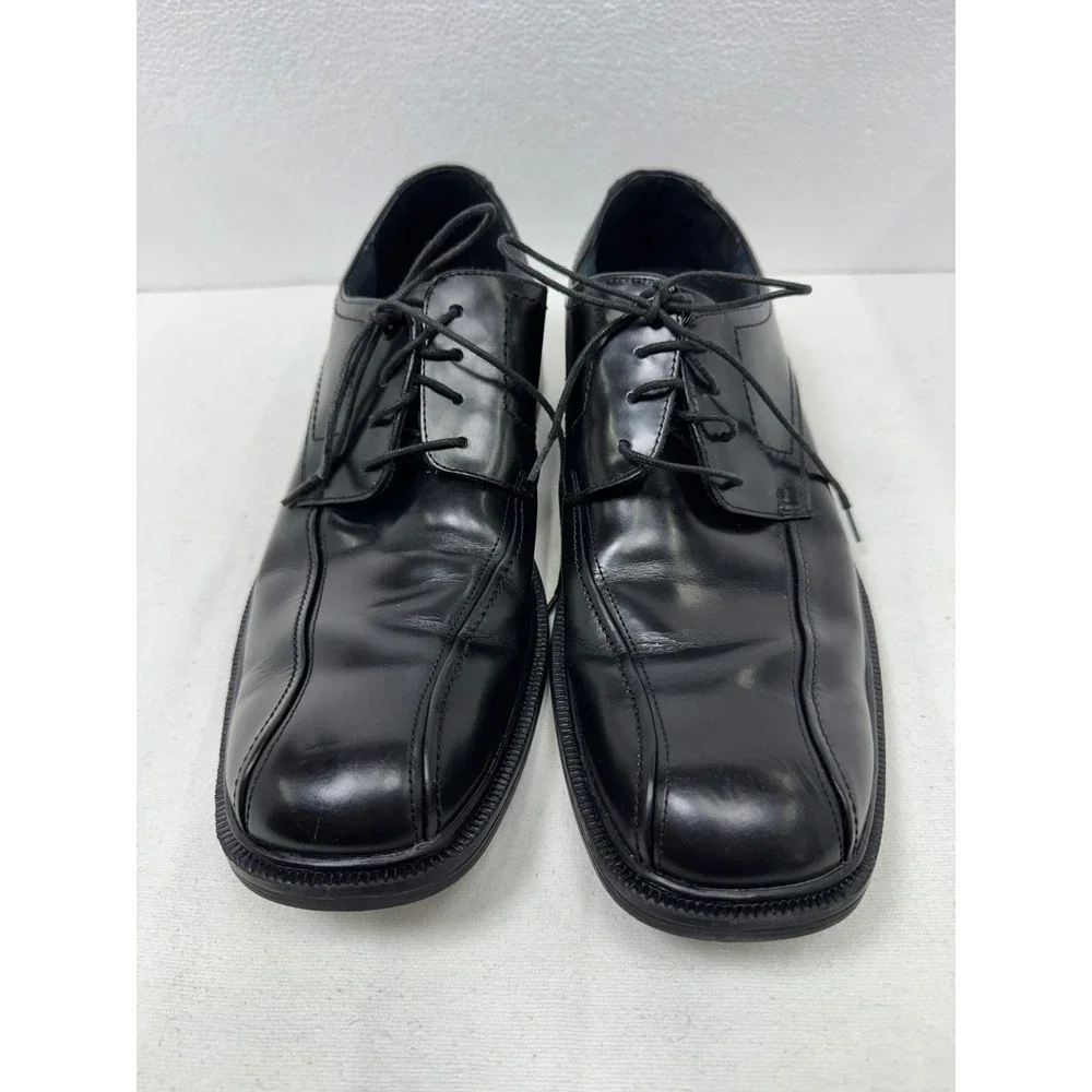 Bostonian Dress Shoes Mens 10 Black Leather Bicycle Toe Lace Up‎ Oxfords